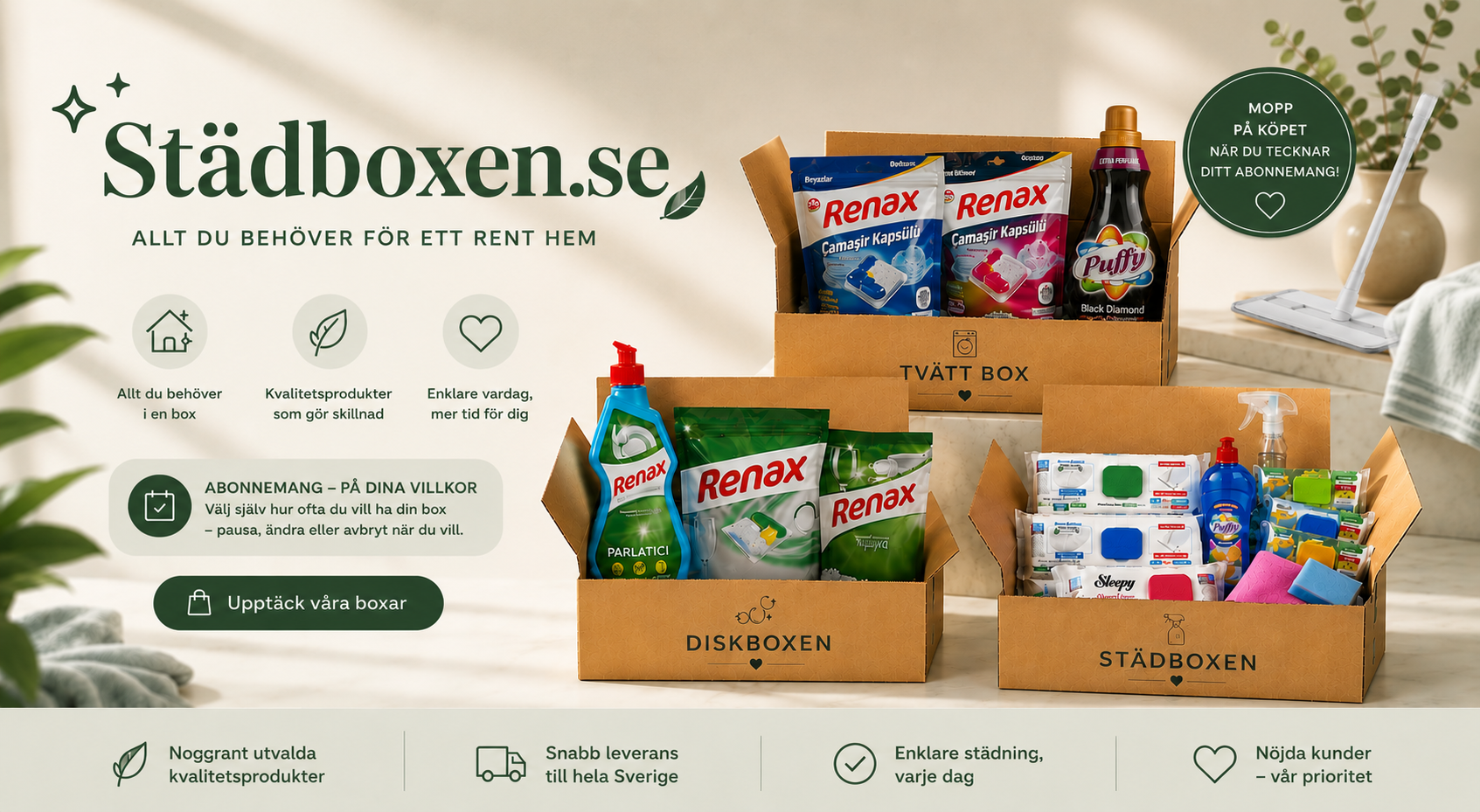 Städboxen.se – allt du behöver för ett rent hem